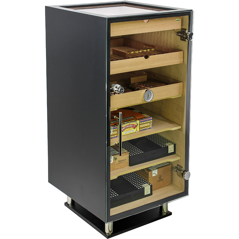 Kup czarny humidor Adorini Prato z szafką do przechowywania cygar online