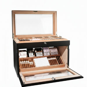 Humidor Adorini Portico Deluxe w kolorze czarnym na 400 cygar – kompaktowy, nowoczesny design