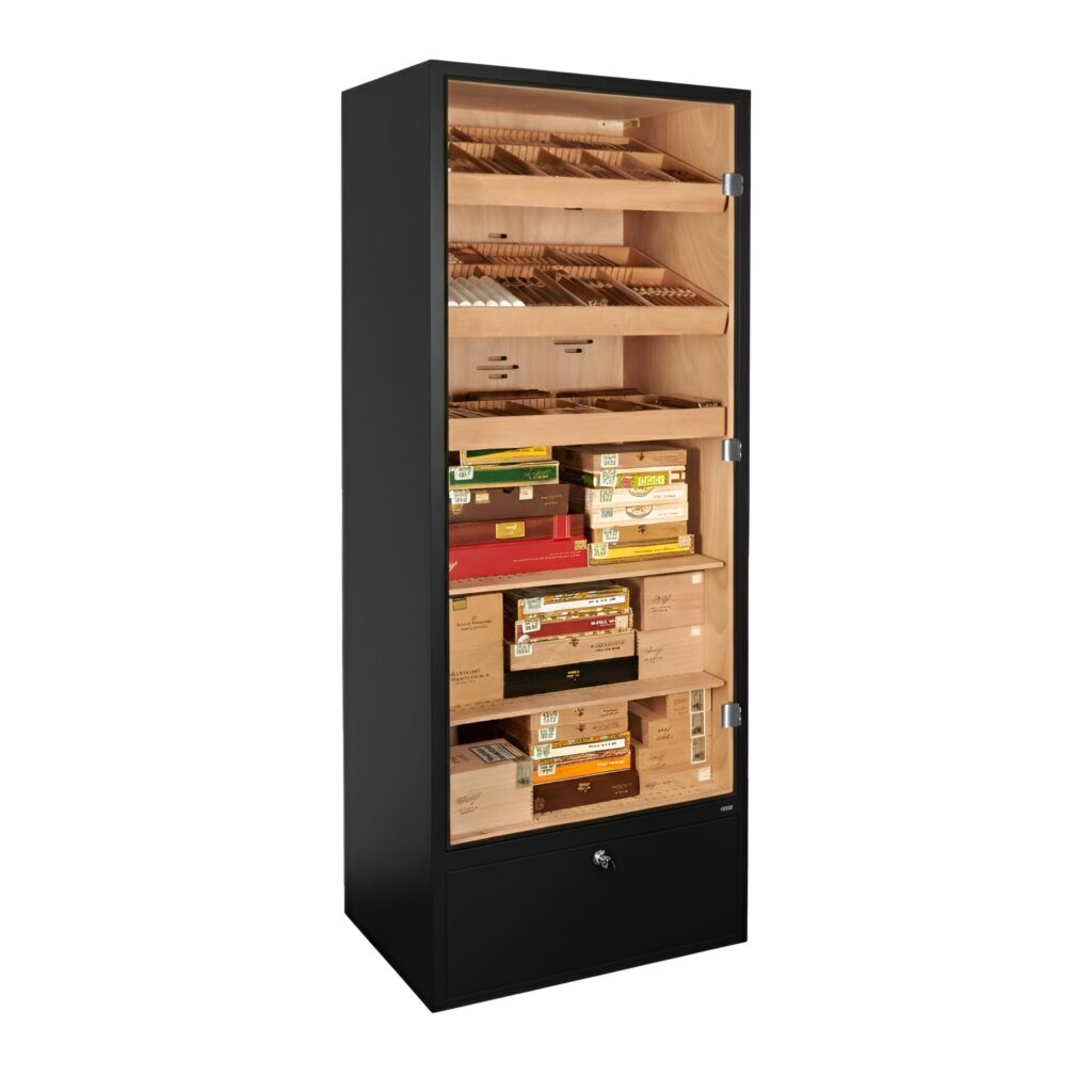 Adorini Primo Cabinet – czarna szafka na cygara na 2 800 sztuk, nowoczesny design